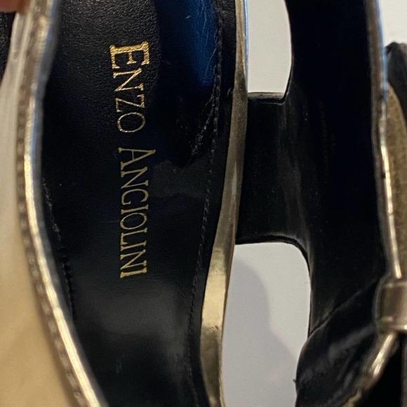 Enzo Angiolini Brodee Sandal Heel Gold Open Toe Size 8 - Picture 8 of 13
